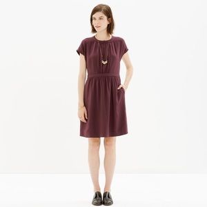Madewell Merlot Moonset Silk Mini Dress